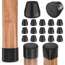 Protetores de piso para pernas de cadeira, 16 peças de silicone para móveis com feltro para pisos de madeira, para proteger pés de cadeiras e pisos de madeira, capas para pernas de mesa que facilitam o deslizamento (preto, ajuste: 0,91,15")