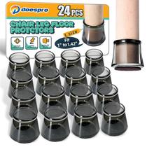 Protetores de piso para pernas de cadeira Doespro em silicone com feltro, 24 peças Protetores de piso para pernas de cadeira Doespro em silicone com feltro, 24 peças