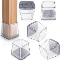 Protetores de piso para pés de cadeira RKELA 48 peças em silicone com feltro Protetores de piso para pés de cadeira RKELA 48 peças em silicone com feltro