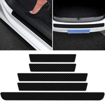 Protetores de soleira de porta de carro Sosolong Carbon Fiber Pattern 5 unidades