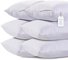 Protetores de travesseiro brancos clássicos queen size, conjunto de 6