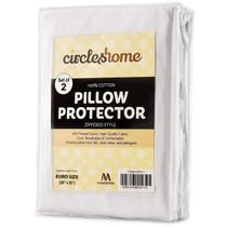 Protetores de travesseiro CIRCLESHOME Euro 100% algodão 26x26cm, pacote com 2 Protetores de travesseiro CIRCLESHOME Euro 100% algodão 26x26cm, pacote com 2