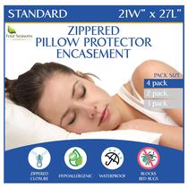 Protetores de travesseiro Four Seasons Essentials de tamanho padrão (conjunto de 4) Protetores de travesseiro Four Seasons Essentials de tamanho padrão (conjunto de 4)