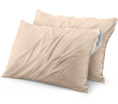 Protetores de travesseiro Utopia Bedding à prova d'água (pacote com 2) bege Protetores de travesseiro Utopia Bedding à prova d'água (pacote com 2) bege