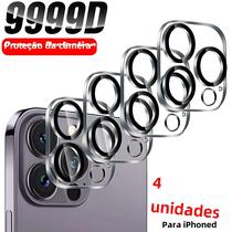 Protetores de Vidro HD para Câmera Traseira do iPhone 13, 14, 11 e 12 Pro Max (4 Unidades)