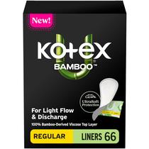 Protetores diários Kotex Bamboo absorção leve tamanho regular 66 unidades Protetores diários Kotex Bamboo absorção leve tamanho regular 66 unidades