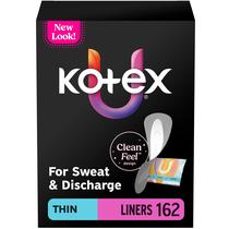 Protetores diários Kotex Thin, absorção leve, 162 unidades Protetores diários Kotex Thin, absorção leve, 162 unidades