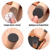 Protetores Feltro Adesivo Cadeira Móvel Sofá Cama Redondo Mesa 9cm