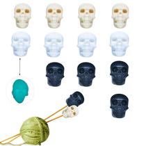 Protetores para Agulhas de Tricô TTFdacai em Silicone com Design de Caveira - 12 Peças Protetores para Agulhas de Tricô TTFdacai em Silicone com Design de Caveira - 12 Peças