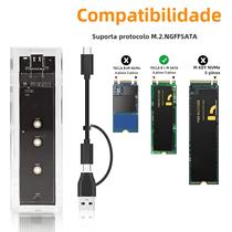 Protocolo Duplo M2 Nvme Pcie Ngff Sata Ssd Caso Usb Tipo C 10 Gbps Gabinete Externo Transparente - deepartner