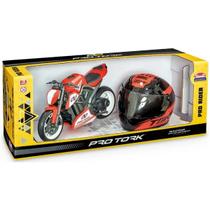 Protork PRO Rider Naked com Moto e Mini Capacete Laranja Usual Brinquedos 603 Protork PRO Rider Naked com Moto e Mini Capacete Laranja Usual Brinquedos 603