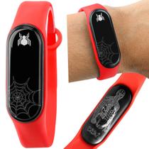 Prova dagua homem aranha relogio digital bracelete infantil menino data heroi vermelho silicone