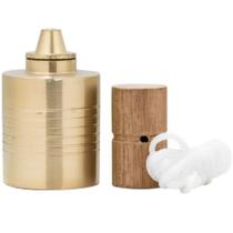 Prumo De Pedreiro Parede Metal 400 Gramas Amarelo Cordão Nylon 1,20 Metros Cabo Maderia Iguatemi