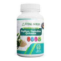 PSYLLIUM + ESPIRULINA + QUITOSANA - 500mg (60 Cápsulas) VITAL GOLD