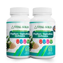 PSYLLIUM + ESPIRULINA + QUITOSANA - 500mg (60 Cápsulas) VITAL GOLD