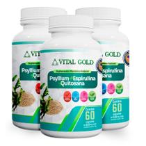 PSYLLIUM + ESPIRULINA + QUITOSANA - 500mg (60 Cápsulas) VITAL GOLD PSYLLIUM + ESPIRULINA + QUITOSANA - 500mg (60 Cápsulas) VITAL GOLD