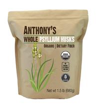 Psyllium Husks Anthony's Organic 680g de fibra dietética Psyllium Husks Anthony's Organic 680g de fibra dietética
