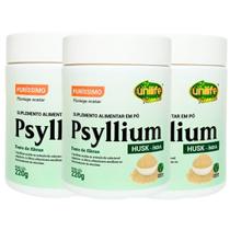 Psyllium Plantago Ovatae Em Pó 220G Husk-Índia Kit Com 3