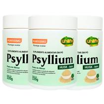 Psyllium Plantago Ovatae em Pó Puríssimo 220g Husk-Índia Kit com 3