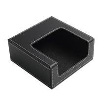 PU Leather Square Coquetel Porta-guardanapos Papel Serviette Dispensador Caixa de Tecido Bar Caddy para Mesa de Jantar Hotel Office Home Decor - Preto