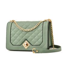 PU Soft Leather Rhombus Chain Small Square Bag, Retro Trendy