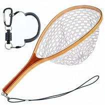 Puçá de Pesca SEASPRO 60 cm com Malha de Borracha e Cabo de Madeira Puçá de Pesca SEASPRO 60 cm com Malha de Borracha e Cabo de Madeira