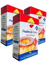 Pudim de Coco Sabor Leite Condensado com Calda Pronta Zero Açúcar Lowçucar contendo 3 caixinhas de 135g cada Pudim de Coco Sabor Leite Condensado com Calda Pronta Zero Açúcar Lowçucar contendo 3 caixinhas de 135g cada