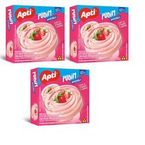 Pudim Morango Cremoso Kit 3 Caixas Sobremesa Pudim Morango Cremoso Kit 3 Caixas Sobremesa