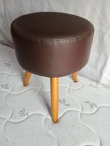 puf Banqueta redondo de pé palito corvin marrom