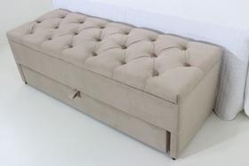 Puf Baú Com Gaveta (Sapateiro) Queen 160x50x45cm Cor Areia - Elegância e Conforto Para o Seu Lar Puf Baú Com Gaveta (Sapateiro) Queen 160x50x45cm Cor Areia - Elegância e Conforto Para o Seu Lar