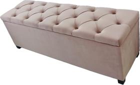 Puf Baú Estofado Casal Tamanho de 140x40x45cm Rosa - Tecido Em Veludo Suede Liso - Alta Qualidade