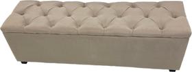 Puf Baú Estofado de Casal Na Cor Areia 140x40x45cm Produto Com Multifuncionalidade