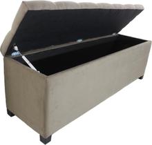 Puf Baú Estofado Em Capitonê Queen 160x40x45cm Marrom Claro - Produto Direto de Fábrica