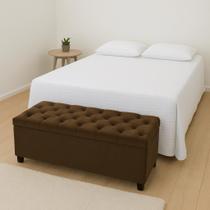 Puf Baú Estofado Em Capitonê Queen 160x40x45cm Marrom Escuro - Produto de Alta Qualidade e Conforto
