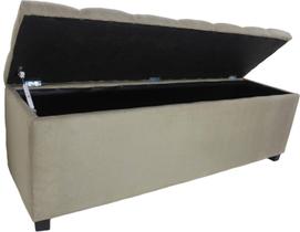 Puf Baú Estofado Em Capitonê Queen 160x40x45cm Na cor Bege - Ampla Capacidade de Armazenamento Puf Baú Estofado Em Capitonê Queen 160x40x45cm Na cor Bege - Ampla Capacidade de Armazenamento