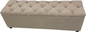 Puf Baú Estofado Queen 160x40x45cm Cor Areia - Produto de Alta Durabilidade