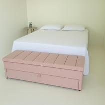 Puf Baú King Modelo em Módulos Com Gaveta 195x50x45cm Na Cor Rosa