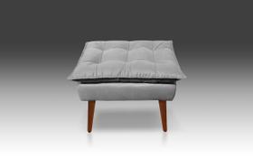 Puf Opala Suede Cinza Claro -Modena Decor