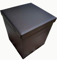 Puf, pufe, banquinho baú madeira revestido de pele, tecido ou material sintético