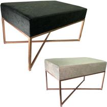 Puf Puff Banqueta Assento Retangular Decorativo Luxo Pisa