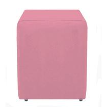 Puf Puff Dado Quadrado Suede Rosê Para Sala Recepção Luxo