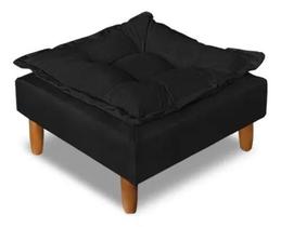 Puf puff Decorativo p Descanso Pes Palito Veludo Preto