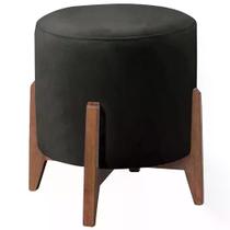 Puf Puff Para Sala Lhor Corano Preto RM Puf Puff Para Sala Lhor Corano Preto RM
