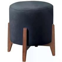 Puf Puff Para Sala Lhor Veludo Azul Rm Azul