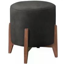 Puf Puff Para Sala Lhor Veludo Preto Rm Preto