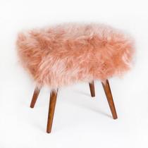 Puf, Puff Para Sala, Puff Quadrado Viena Pelúcia Rosê