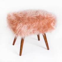 Puf, Puff Para Sala, Puff Quadrado Viena Pelúcia Rosê