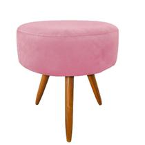 Puf Puff Pé Palito Rosa Decoração De Sala Maquiagem Camarim