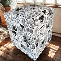 Pufe Banqueta Puf Decorativo Assento Banco Cubo Grande Couro