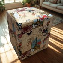 Pufe Banqueta Puf Decorativo Assento Banco Cubo Grande Couro Pufe Banqueta Puf Decorativo Assento Banco Cubo Grande Couro